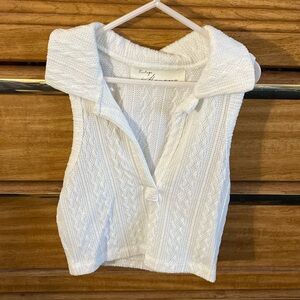 White cute little vest top